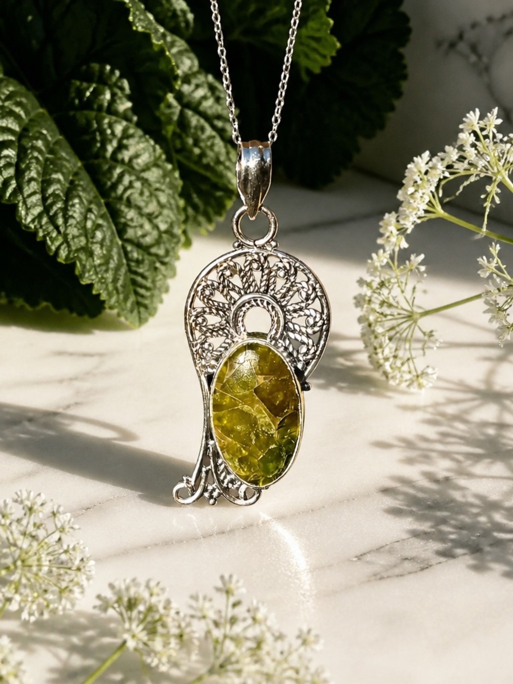 NEW! Peridot Prehnite Necklace